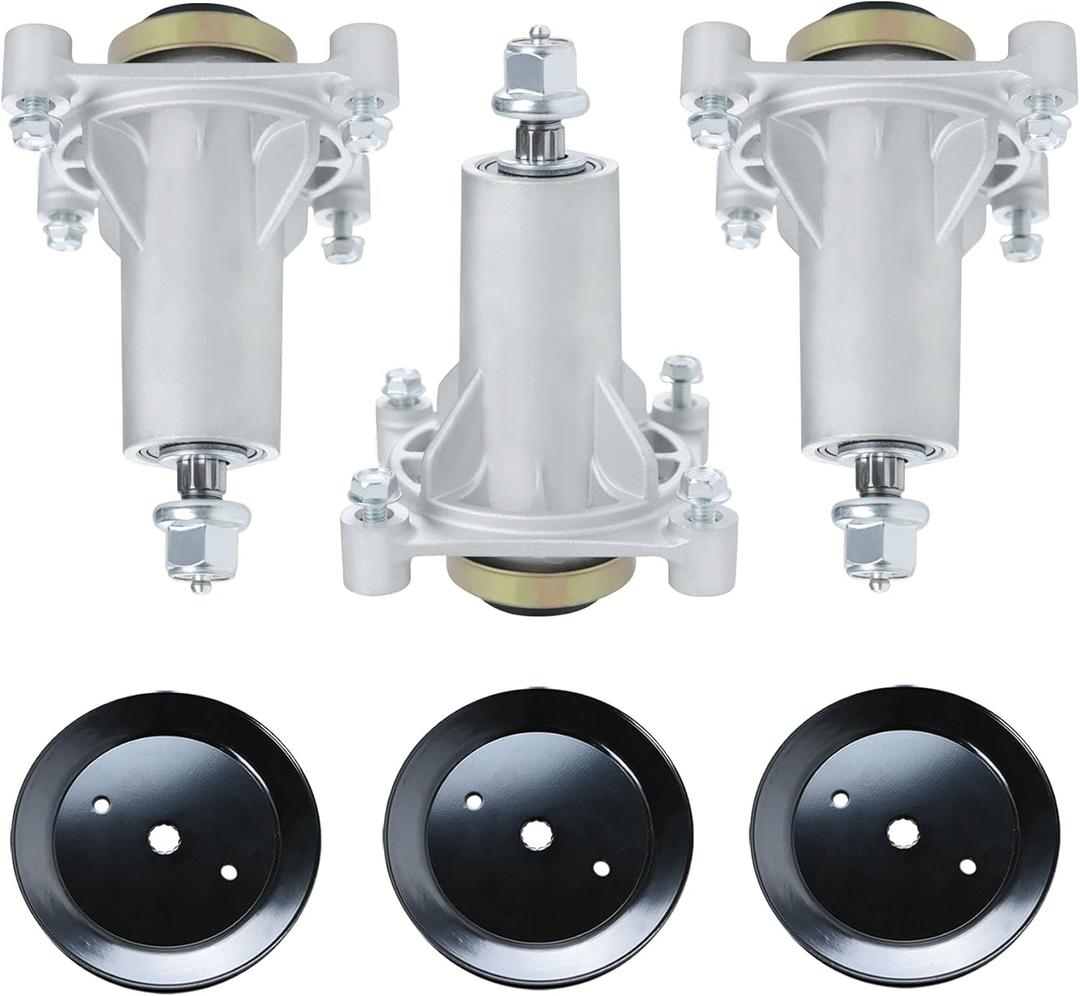Spindle Assembly Compatible with Craftsman Husqvarna187292,192870, 532192870, 532187292, Includes Pulley 195945,197473, Fits AYP 42", 46", 48" and 54" Decks