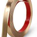 Gaahing 196.8" x 1" Brushed Gold Molding & Wall Trim, Flexible Peel and Stick Decorative Strip for Tile, Mirror, Ceiling, Floor, Panel, Cabinet