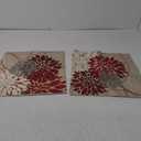 Decorative Throw Pillow Covers Set of 2 Wine Red Pillow Covers 16x16 inch Throw Pillows Linen Square Pillow Case,Farmhouse Outdoor Modern Floral Pillow Covers for Couch Sofa Living Room