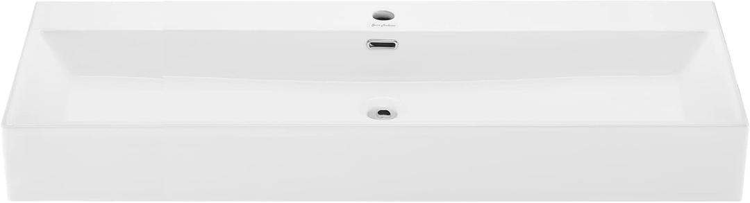 Claire 40 Rectangle Wall-Mount Bathroom Sink (White)