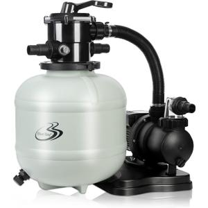 BlueBay Sand Filter Pump for Above Ground Pool,15" Pool Sand Filter 1/2HP, 2250GPH, up to 12000 Gallon, 7-Way Valve, Easy Installation, Gray, above ground pool pump set