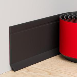 Duzzy Flexible Baseboard Trim, 4.3 Inch(H) x 20 Feet(L) Peel and Stick Vinyl Baseboard Molding Trim, Self-Adhesive Wall Base Cove Base