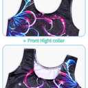 Nymphperi Gymnastics Leotards for Girls Size 6-7 Years Old Sparkly Color Lines Set with Matching Shorts
