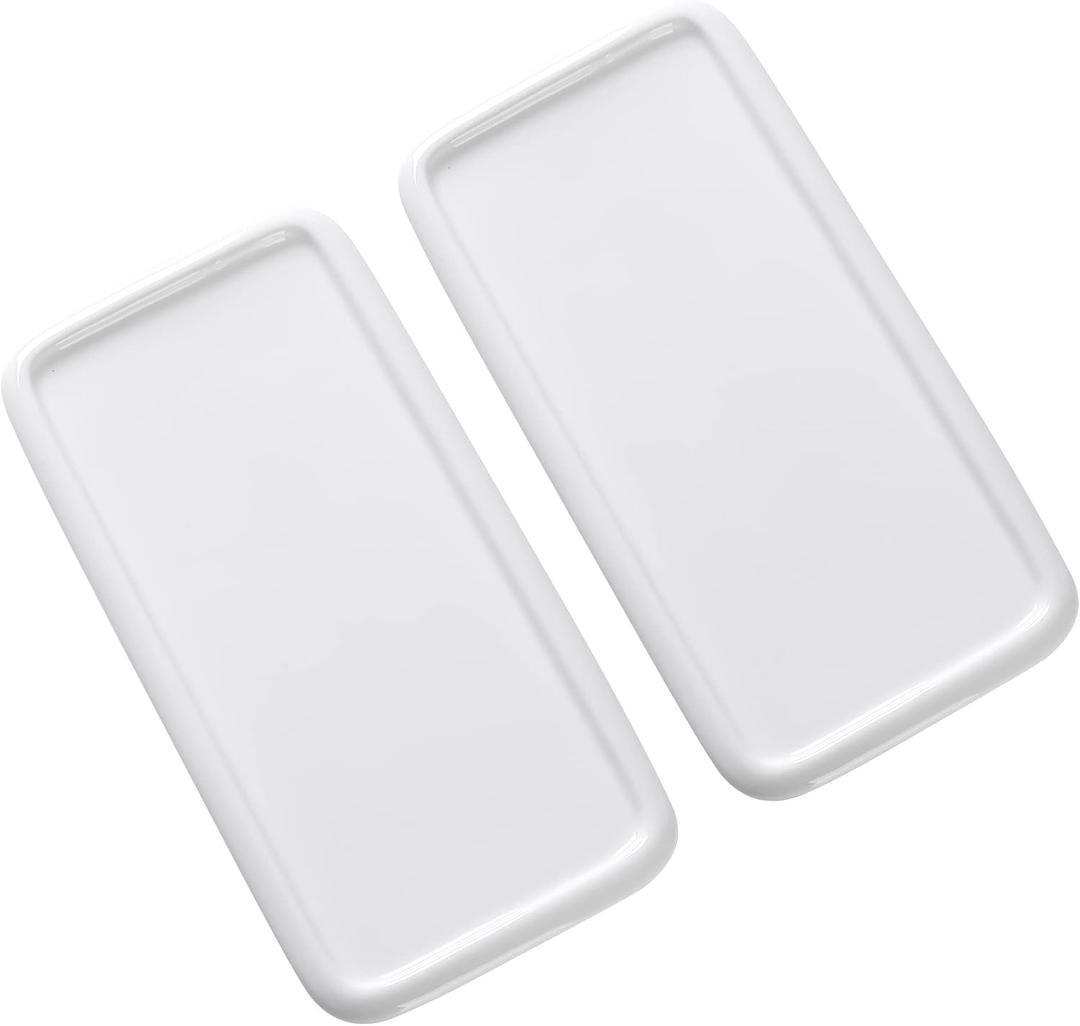 Porcelain Watercolor Palette, Ceramic Artist Paint Palette, Watercolor Mixing Tray for Watercolor Gouache Acrylic Oil Painting10 * 4.7'' Rectangle 2Pcs