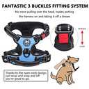 PoyPet No Pull Dog Harness, No Choke Front Lead Dog Reflective Harness, Adjustable Soft Padded Pet Vest with Easy Control Handle for Small to Large Dogs(Light Blue,S)