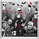 3 x Halloween Window Stickers, 8 Sheets Halloween Skeleton Window Clings Decals for Party Decorations, Scary Hallowmas Stickers Glass Window Home Decor for Indoor Outdoor Party Supplies