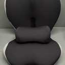 Truck Seat Cushion and Headrest 2-in-1 Set for Truck Driver, Lumbar Support Car Cushions for Long Haul Driving, Memory Foam for Semi Truck & Big Rig, Ergonomic Relief for Back & Sciatic Pain