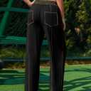 Womens Linen Barrel Pants Baggy Wide Leg Palazzo Pants Casual | Drawstring Waist, with Pockets, Lounge (S)