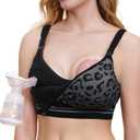 Momcozy Pumping Bra Hands Free | Seamless Nursing Bras for Pumping | Breast Pump Bra with Fixed Padding, Wireless