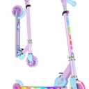 BELEEV V2 Scooters for Kids with Light-Up Wheels & Stem & Deck, 2 Wheel Folding Scooter for Girls Boys, 3 Adjustable Height, Non-Slip Pattern Deck, Lightweight Kick Scooter for Children Ages 3-12