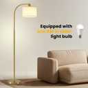 Tall Floor Lamp for Living Room,65'' Modern Standing Lamps with 9W LED Bulb,Elegant Floor Light with Fabric Shade,Gold Tall Lamp for Bedroom Office Study Room Corner Dining Room