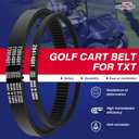 EZGO Drive Belt & Starter Belt, Golf Cart Drive Belt & Starter Generator Belt Kits Fit 1994-UP EZGO TXT Medalist 4 Cycle Gas, Replace OEM 72024G01 72025G01 72054G01 26414G01