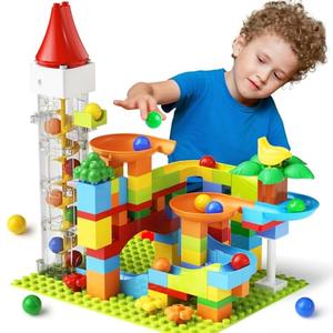 Marble Run Toy Motorized Elevator Marble Maze Kit with Perpetual Motion Machine, Building Block Educational Construction Game Playset STEM Learning Hand Eye Coordination Training Unlimited DIY