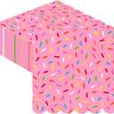 Crtiin 100 Pcs Donut Sprinkle Napkins Scalloped Ice Cream Napkins Disposable 2 Ply Donut Party Paper Cocktail for Baby Shower Birthday Wedding Party Cupcake Table Decor Supplies(Pink)