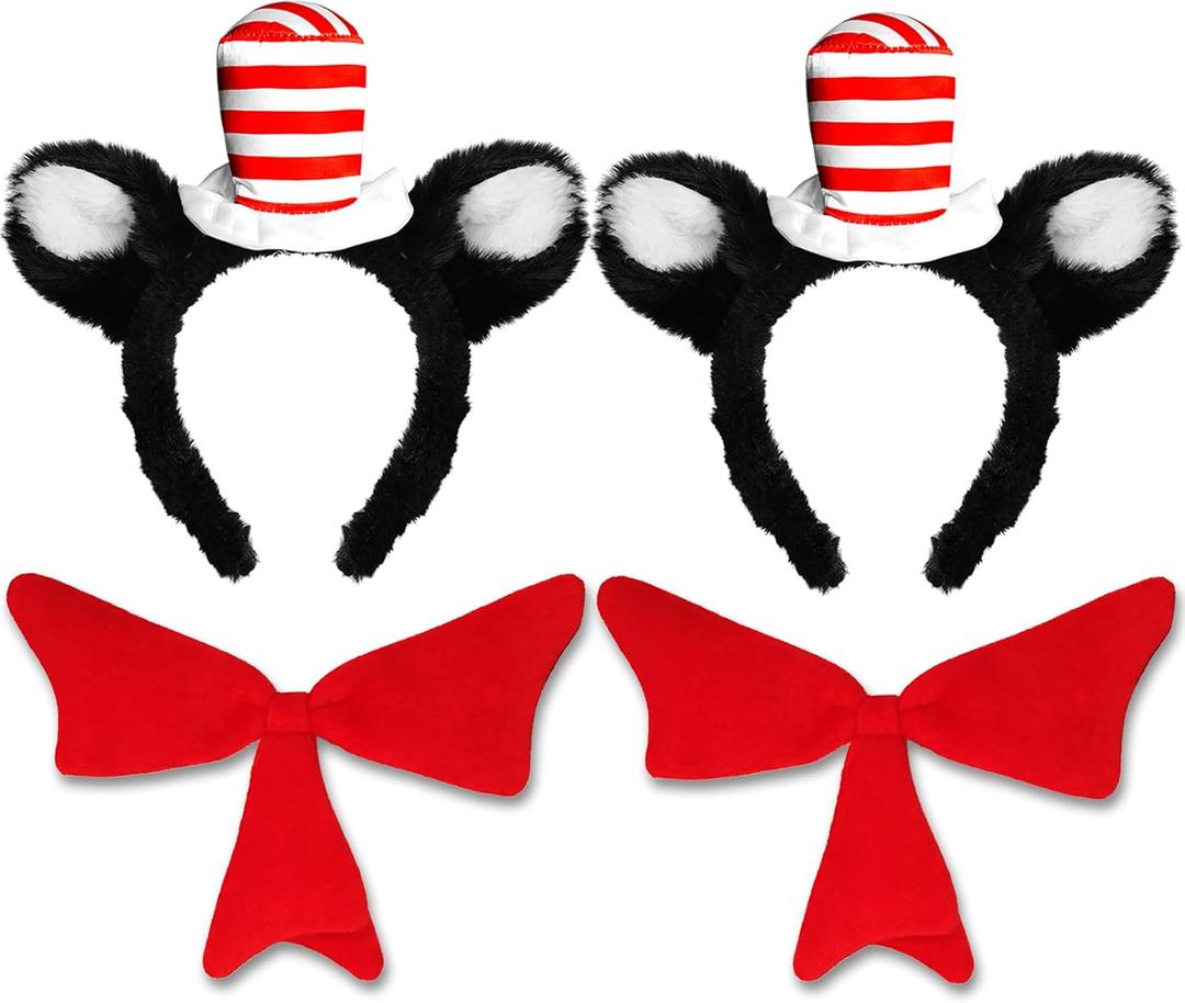 Red and White Striped Hat Headband - Dr. Week Seus Costume, Cat in the Het Headband for Reading week, Halloween