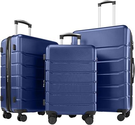 DUMOS 24 Inch Luggage, Hardside Suitcase with Spinner Wheels, Lightweight ABS Hard Shell Travel Luggage, Rolling Suitcase with TSA Approved Lock for Travel & Business, Blue DUMOS 24 Inch Luggage, Hardside Suitcase with Spinner Wheels, Lightweight ABS Hard Shell Travel Luggage, Rolling Suitcase with TSA Approved Lock for Travel & Business, Blue