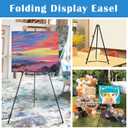 Falling in Art 70" Adjustable Aluminum Display Easel Stand 4 Pack, Versatile Presentations Tripod Easel Stand, Lightweight and Sturdy for Art Shows, Exhibitions, and Studios, Holds 20 lbs