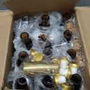 TBWIND 12 Pack 6oz Amber Glass Bottles with Airtight T-Top Corks, 200ml Refillable Mini Bottles for Vanilla Extract, Maple Syrup, Hot Sauce & Homemade Spirits, Includes Funnels & Labels