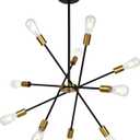 10 Lights Sputnik Chandelier Modern Linear Pendant Light Fixtures Black/Gold Brushed Ceiling Light