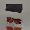 2 Packs Professional Sleep Glasses with 99.9% Blue Light Blocking Dual AR Coatings Red Lens, Computer Gaming Glasses for Men Women, Anti Fatigue & Eye Strain ((01)-black+transparent)