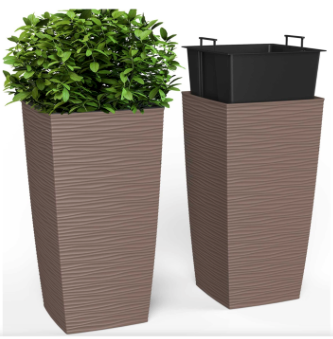 JANSKA SWEDEN Evergreen Grande Indoor/Outdoor Planters 3,4 Gallon 2 Piece Duo Set
