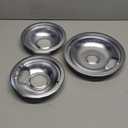 Cenipar W10196405 Range 8 inch Drip Bowl &W10196406 Range 6 Inch Drip Bowl(3 Pack) Chrome Plated for Electric Surface Burner