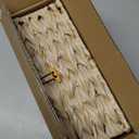 Delamu Handwoven Synthetic Rattan Cable Management Box, Flat Weave Desk Organizer with Wire Management, Multi Purpose Cord Hider Box, 12.5" Lx 5.3" Wx 5.3" H, Natural & White