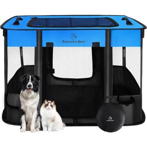 44x34x24 Inches Dog Playpen,Pet Playpen,Foldable Puppy Cat Playpen,Portable Exercise Kennel Tent Crate,Water-Resistant Breathable Shade Cover,Indoor Outdoor Travel Camping Use for Small Animals, (L)