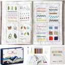 spicssa Beginner Embroidery Stitch Book Kit, Embroidery Kit for Beginners Adults with Video Tutorials, 79 Essential Stitches & Embroidery Patterns, DIY Your Own Embroidery Journal, Handmade Gift