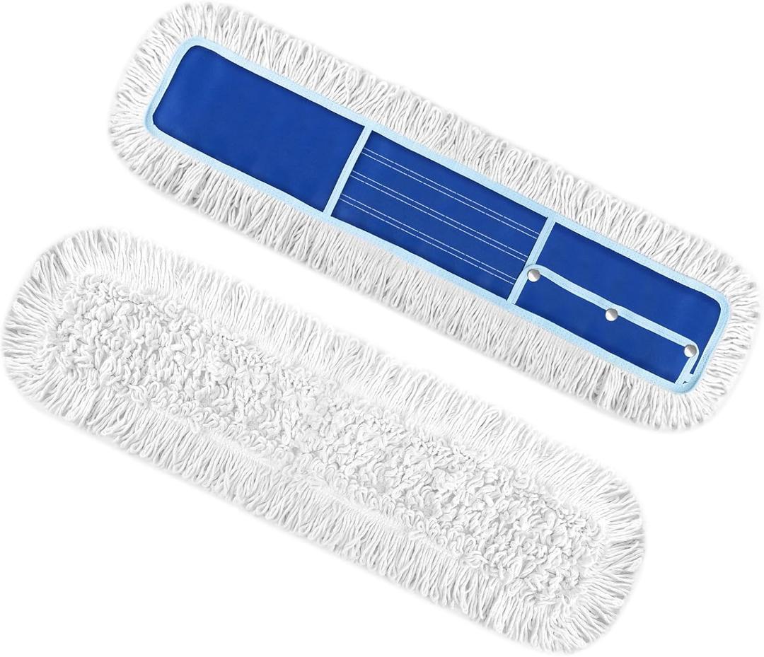 36" Dust Mop Replacement Pad: 2 Pack Fit 36" Commercial Dust Mop/Broom - Durable Thick Washable Cotton Dry Mop Head for Hardwood Tile Schools Offices Industrial Cleaning B0FMYK8YZ7