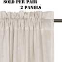 Linen Curtains Elegant Natural Linen Blended Curtains Energy Efficient Light Filtering / Rod Pocket Window Treatments Panels / Drapes for Livingroom (Set of 2, Angora, 52 inch W X 72 inch L)