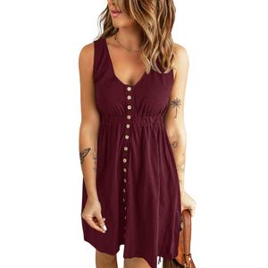 BTFBM Summer Dresses for Women 2026 Spring Clothes Sleeveless Crewneck Beach Vacation Outfits Mini Flowy Sun Dress Large