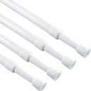4 Pack 5/8" Spring Tension Curtain Rod, RV Tension Bars, Cupboard Rods White 10 to 16 Inch