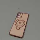 for Motorola Moto G 5G 2024 Cute Love Heart Kickstand Woman Girls Phone Case with Screen Protector: Luxury Plated Gold Edge Slim Soft TPU Protection Case Cover for Moto G 5G 2024 (Pink)