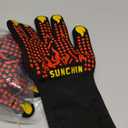 BBQ Fireproof Gloves, Grill Cut-Resistant 1472°F Heat Resistant Gloves, Non-Slip Silicone Oven Gloves, Kitchen Safe Cooking Gloves for Oven Mitts,Barbecue,Cooking, Frying,13 Inch 2pc