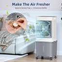 Flymoon Upgraded Cooling 10 Gallon Evaporative Air Cooler, Swamp Cooler with 120° Oscillation, 7-Hour Timer, Remote Control, Detachable Tank for Portable Air Conditioners, for Bedroom, Garage