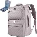 EMPSIGN Travel Backpack for Women, Large Carry On Backpack Airline Approved Personal Item, 17 inch TSA Friendly Laptop Backpack with USB Port, Casual Daypack for Weekender Business Hiking, Grey Pink