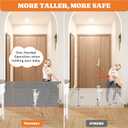 Upgrade 71" Retractable Baby Gates with Reinforced Strips, 41" Tall Retractable Gate Indoor for Baby and Pet, Outdoor Dog Gates for Stairs, Doorways, Hallways-Grey