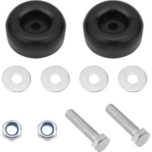 4pcs Trailer Ramp Door Rubber Bumpers, 2.5in Round Bump Truck Cargo Stops with Screws Nuts Spacers, Rubber Pads for Shock Absorption Replacement Parts Accessories