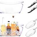 Ice Buckets for Parties, 2 Pcs Clear Acrylic Ice Bucket Bowls, 5.5L Champagne Wine Bucket with Scoops & Wine Bottle Opener, Mimosa Bar Supplies Beverage Tub for Beer Sparkling Wine Cocktails