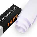 HTVRONT White Permanent Vinyl - 12" x 14 FT Matte White Adhesive Vinyl Roll Compatible with Cricut Cutting Machine, Silhouette, Cameo Cutters, Signs, Scrapbooking, Craft, Die Cutters