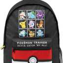 Pokemon Backpack for Kids Teens Boys Girls Pikachu Anime Bookbag Daypack Bag School Sports Gifts for Kids (Black/Red)