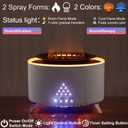 HODEMI Small Cool Mist Humidifier & Home Essential Oil Diffuser  Top Fill Ultrasonic Aromatherapy with Remote, Flame & Jellyfish Mist Modes, Timer & Auto Shut-Off, for Bedroom, Office, Plants (White)