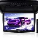 19.5 inch Motorized Full Touch Screen Android System Car Overhead Monitor Ceiling Wide IPS Screen Built in Speakers Drop Down Ceiling Mounted Monitor with Support for 8K Video Bluetooth WiFi HDMI USB
