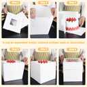 3 x 10x10x8 Inches Cake Boxes with Cake Boards, 3 Pack Premium Tall Cheesecake Boxes with Display Window
