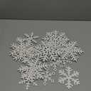 Sawysine 16 Pcs Glitter Wooden 3D Snowflake Decor Christmas Table Decorations Snowflake Signs Winter Wooden Xmas Standing Centerpiece Fireplace Decoration for Winter Holiday(White)