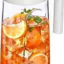 Amazing Abby - Slim Mini - Tritan Pitcher (48 oz), Unbreakable Plastic Water Pitcher with Lid, BPA-Free, Heat-Resistant, Dishwasher-Safe, Great for Iced and Hot Drinks, Indoors and Outdoors, White