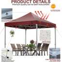 Replacement Canopy Top for Pop Up Canopy Tent,Heavy Duty 600D Oxford Fabric Outdoor Tent Cover (Burgundy,10x10 TOP ONLY)