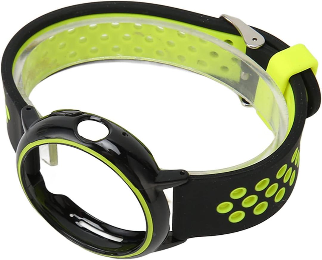 Brrnoo Pixel Watchband Replacement, Full Protection Soft Silicone Smart Watch Strap with Stylish Look and Adjustable Size for Pixel Watch (Black Green)