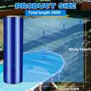 Winter Cover Sealer for Above Ground Pool Covers - Ultra Long 16''  500ft for Above Ground Windproof Stretchable, PE Airtight Anti-UV Pool Cover Saver Wrap for Keeps Swimming Pool Clear - Blue (Small)
